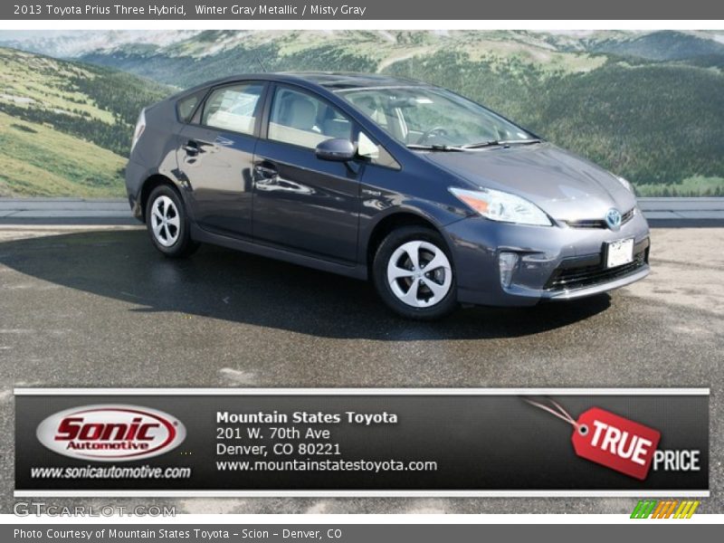 Winter Gray Metallic / Misty Gray 2013 Toyota Prius Three Hybrid