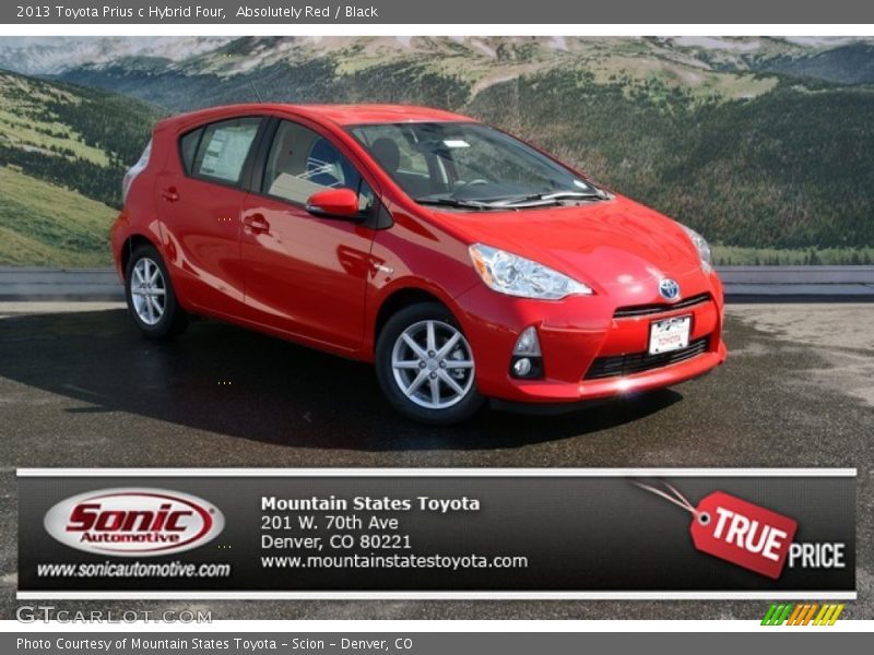 Absolutely Red / Black 2013 Toyota Prius c Hybrid Four