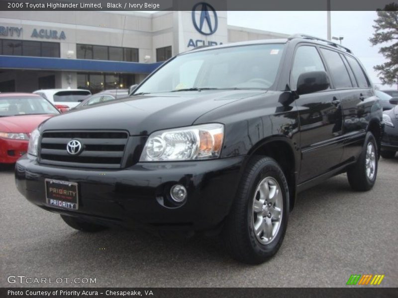 Black / Ivory Beige 2006 Toyota Highlander Limited
