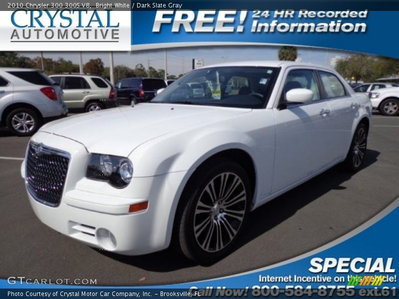 Bright White / Dark Slate Gray 2010 Chrysler 300 300S V8
