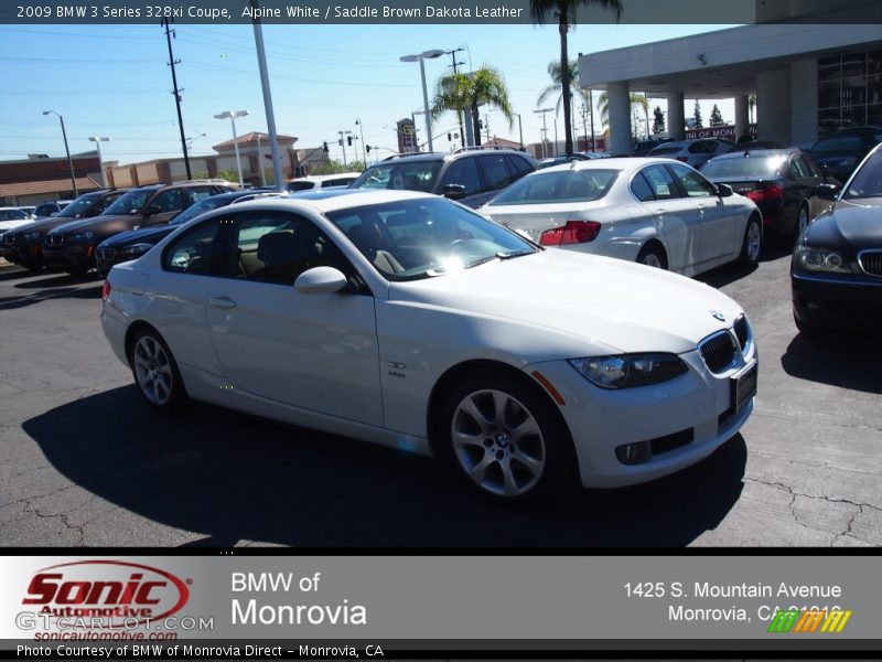 Alpine White / Saddle Brown Dakota Leather 2009 BMW 3 Series 328xi Coupe
