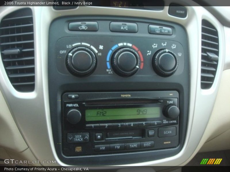 Black / Ivory Beige 2006 Toyota Highlander Limited