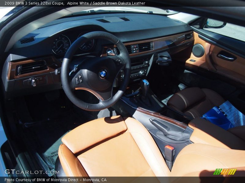 Alpine White / Saddle Brown Dakota Leather 2009 BMW 3 Series 328xi Coupe