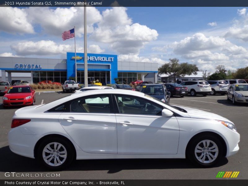 Shimmering White / Camel 2013 Hyundai Sonata GLS