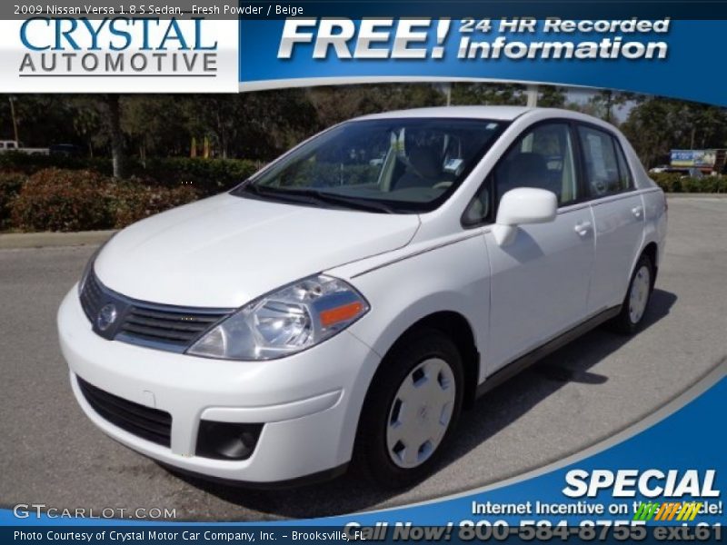 Fresh Powder / Beige 2009 Nissan Versa 1.8 S Sedan