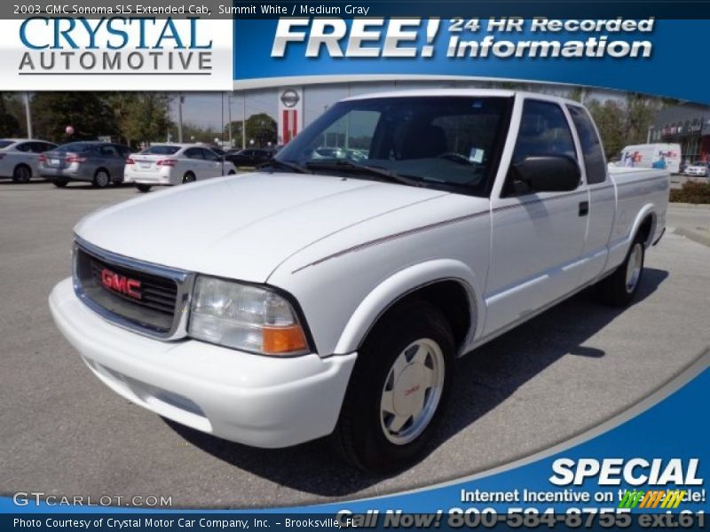 Summit White / Medium Gray 2003 GMC Sonoma SLS Extended Cab
