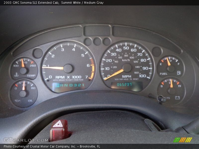  2003 Sonoma SLS Extended Cab SLS Extended Cab Gauges