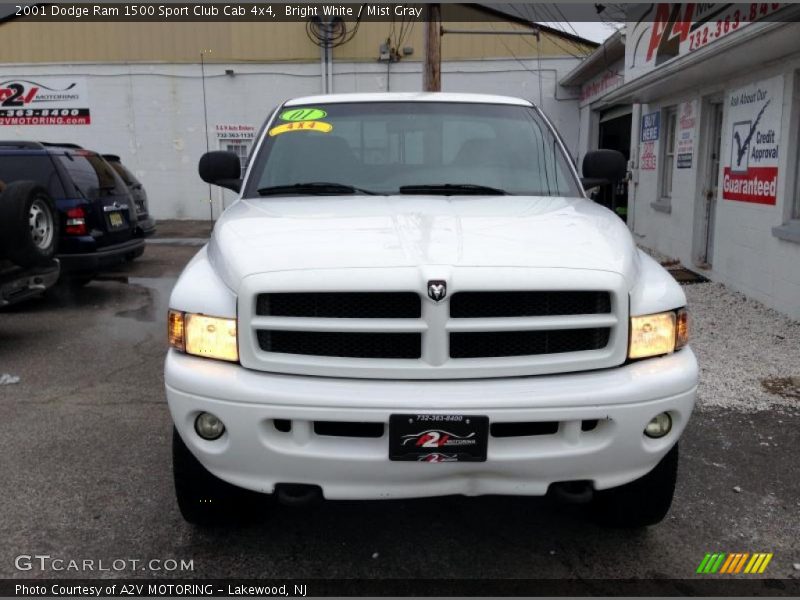 Bright White / Mist Gray 2001 Dodge Ram 1500 Sport Club Cab 4x4