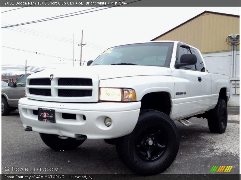 Bright White / Mist Gray 2001 Dodge Ram 1500 Sport Club Cab 4x4