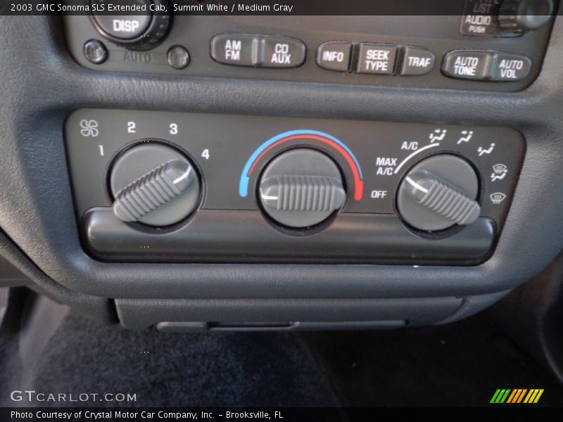 Controls of 2003 Sonoma SLS Extended Cab