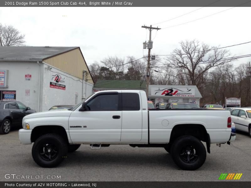 Bright White / Mist Gray 2001 Dodge Ram 1500 Sport Club Cab 4x4