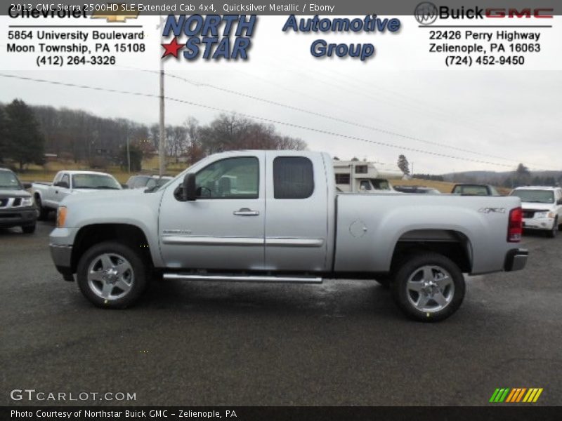 Quicksilver Metallic / Ebony 2013 GMC Sierra 2500HD SLE Extended Cab 4x4