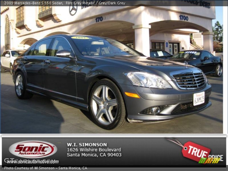 Flint Grey Metallic / Grey/Dark Grey 2009 Mercedes-Benz S 550 Sedan