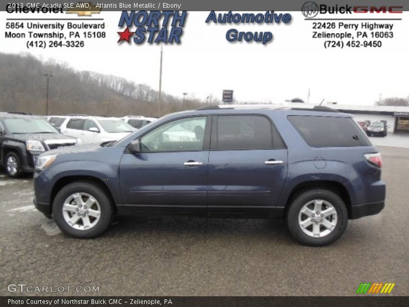 Atlantis Blue Metallic / Ebony 2013 GMC Acadia SLE AWD