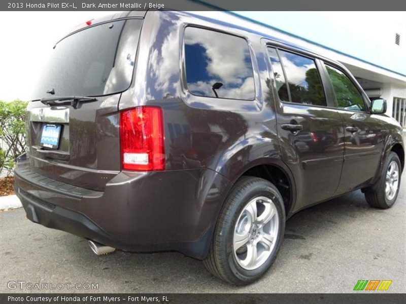 Dark Amber Metallic / Beige 2013 Honda Pilot EX-L