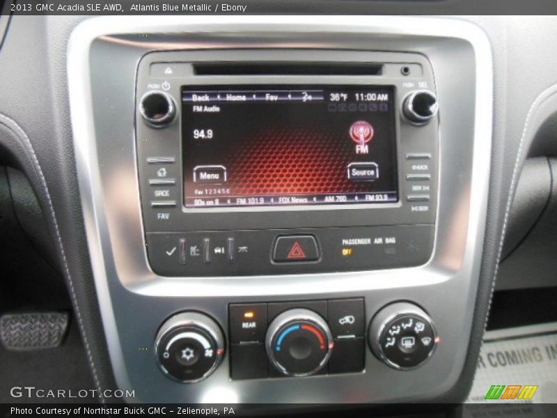 Controls of 2013 Acadia SLE AWD