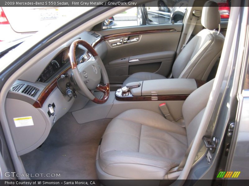 Flint Grey Metallic / Grey/Dark Grey 2009 Mercedes-Benz S 550 Sedan