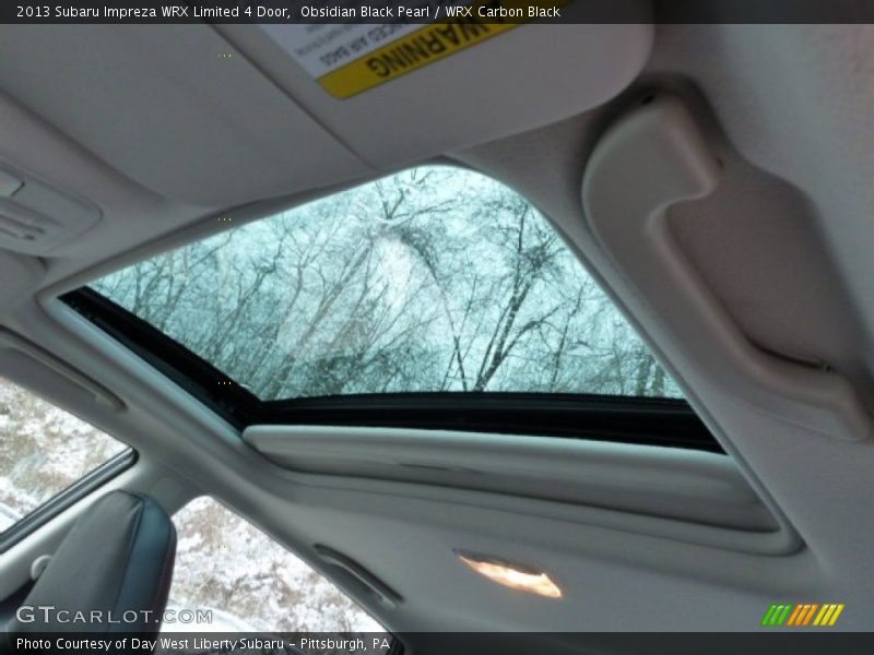 Sunroof of 2013 Impreza WRX Limited 4 Door