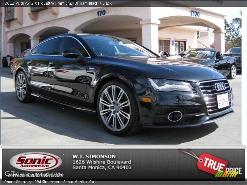 Brilliant Black / Black 2012 Audi A7 3.0T quattro Premium