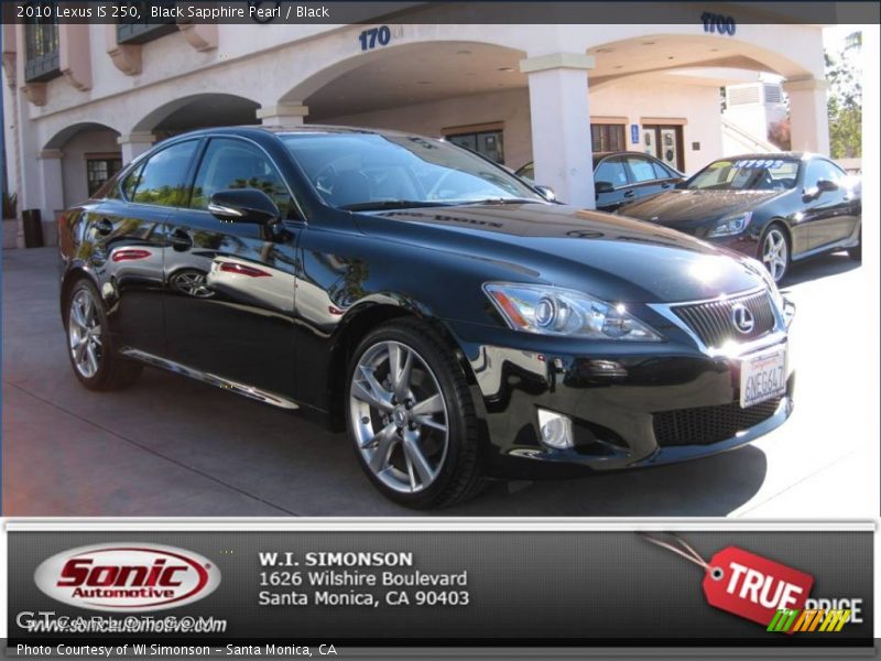 Black Sapphire Pearl / Black 2010 Lexus IS 250