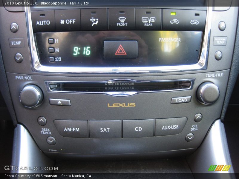 Black Sapphire Pearl / Black 2010 Lexus IS 250