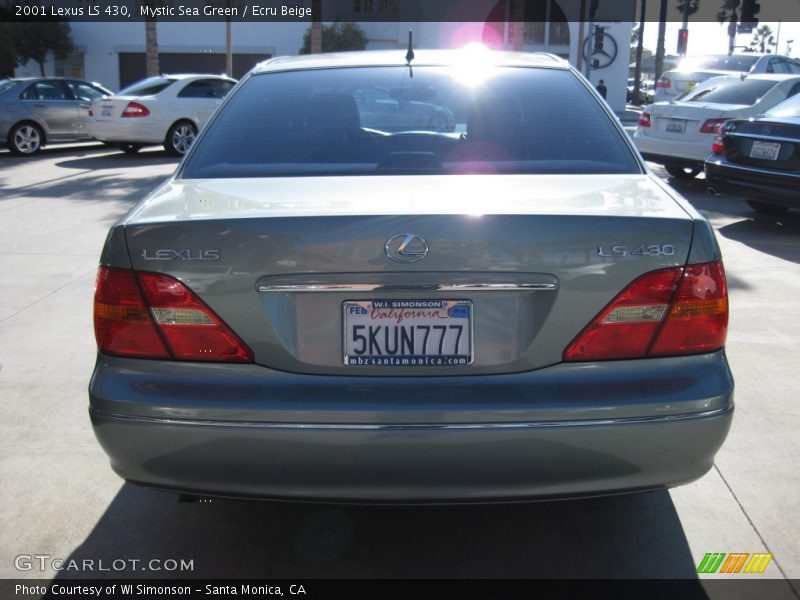 Mystic Sea Green / Ecru Beige 2001 Lexus LS 430