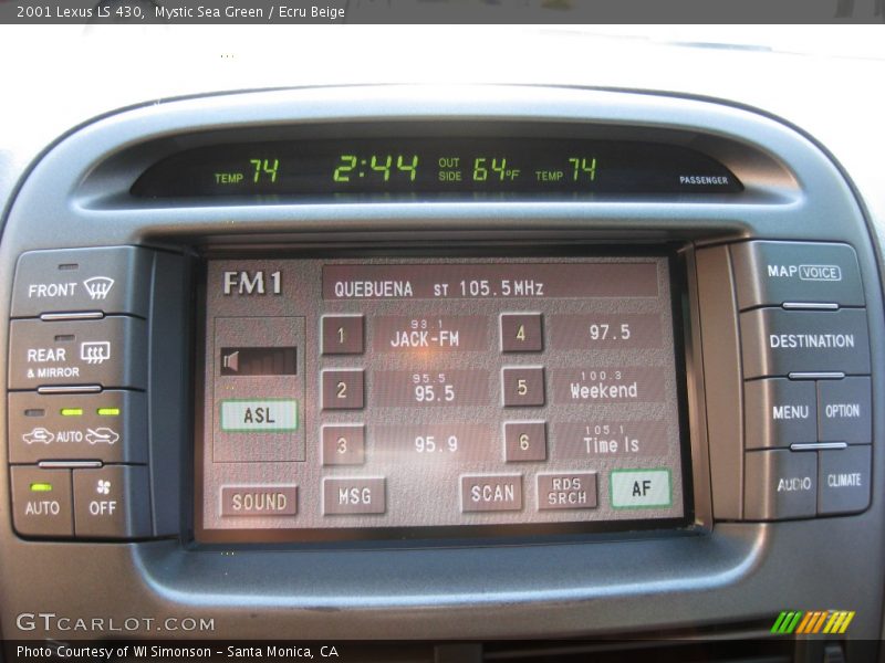 Mystic Sea Green / Ecru Beige 2001 Lexus LS 430