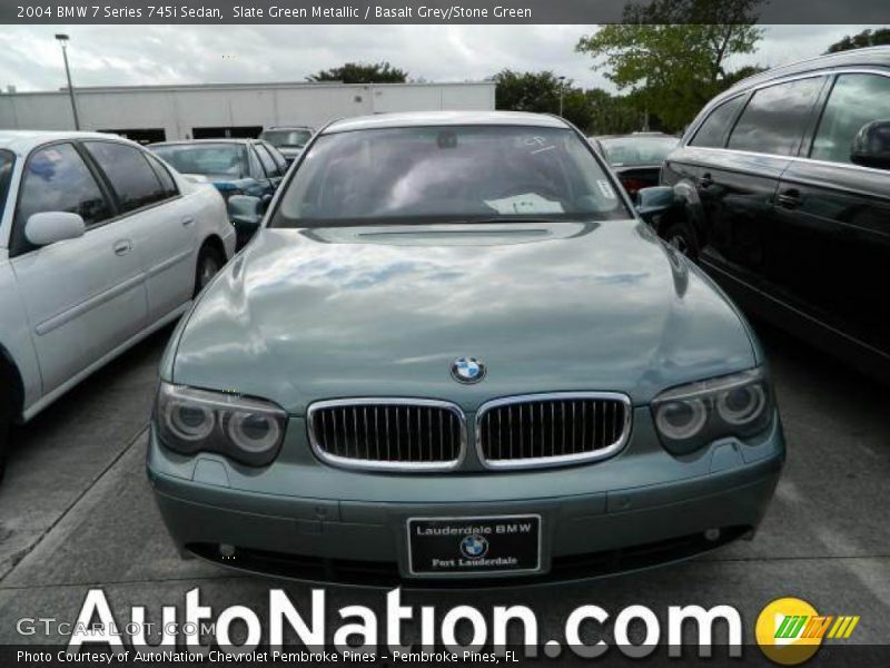 Slate Green Metallic / Basalt Grey/Stone Green 2004 BMW 7 Series 745i Sedan