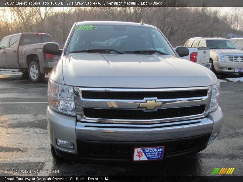 Silver Birch Metallic / Ebony Black 2007 Chevrolet Silverado 1500 LT Z71 Crew Cab 4x4