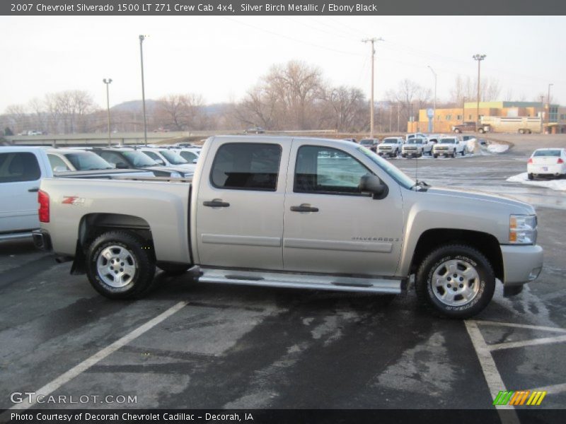 Silver Birch Metallic / Ebony Black 2007 Chevrolet Silverado 1500 LT Z71 Crew Cab 4x4