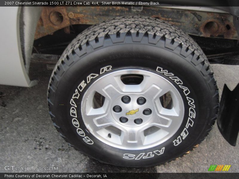 Silver Birch Metallic / Ebony Black 2007 Chevrolet Silverado 1500 LT Z71 Crew Cab 4x4