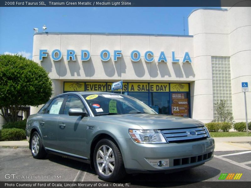 Titanium Green Metallic / Medium Light Stone 2008 Ford Taurus SEL