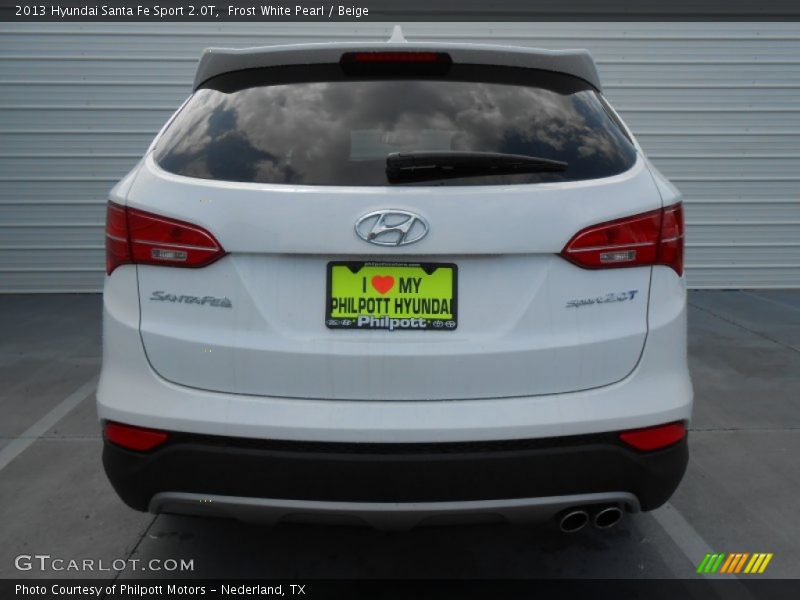 Frost White Pearl / Beige 2013 Hyundai Santa Fe Sport 2.0T