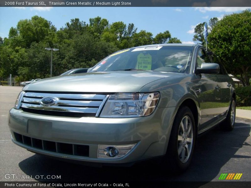 Titanium Green Metallic / Medium Light Stone 2008 Ford Taurus SEL