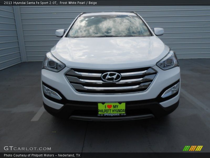 Frost White Pearl / Beige 2013 Hyundai Santa Fe Sport 2.0T