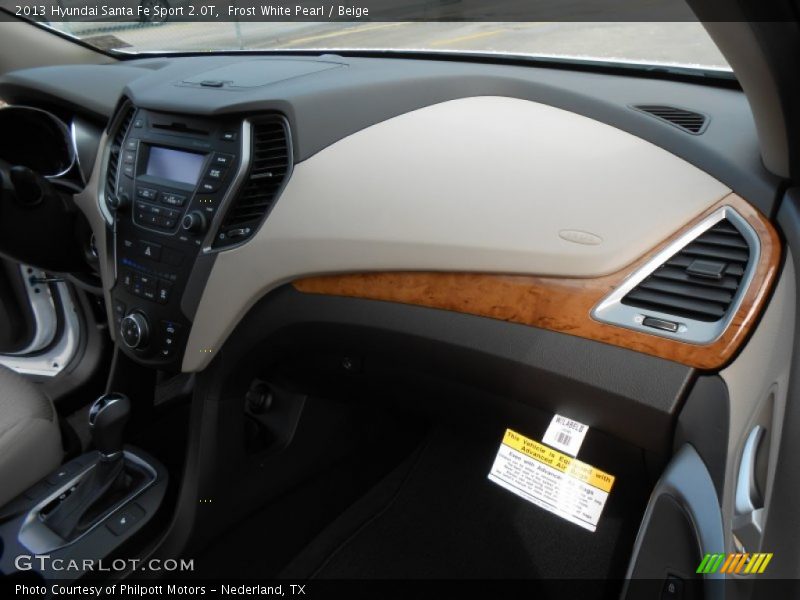 Frost White Pearl / Beige 2013 Hyundai Santa Fe Sport 2.0T