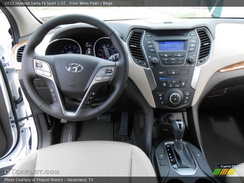 Frost White Pearl / Beige 2013 Hyundai Santa Fe Sport 2.0T