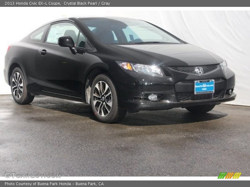 Crystal Black Pearl / Gray 2013 Honda Civic EX-L Coupe