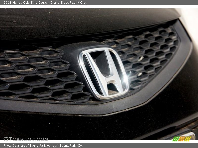 Crystal Black Pearl / Gray 2013 Honda Civic EX-L Coupe