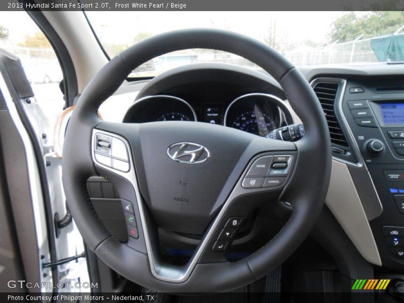 Frost White Pearl / Beige 2013 Hyundai Santa Fe Sport 2.0T