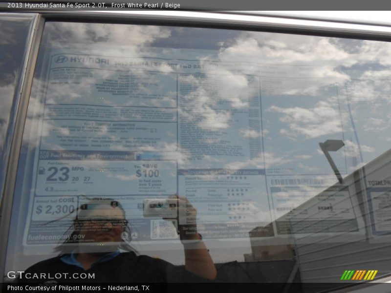 Frost White Pearl / Beige 2013 Hyundai Santa Fe Sport 2.0T