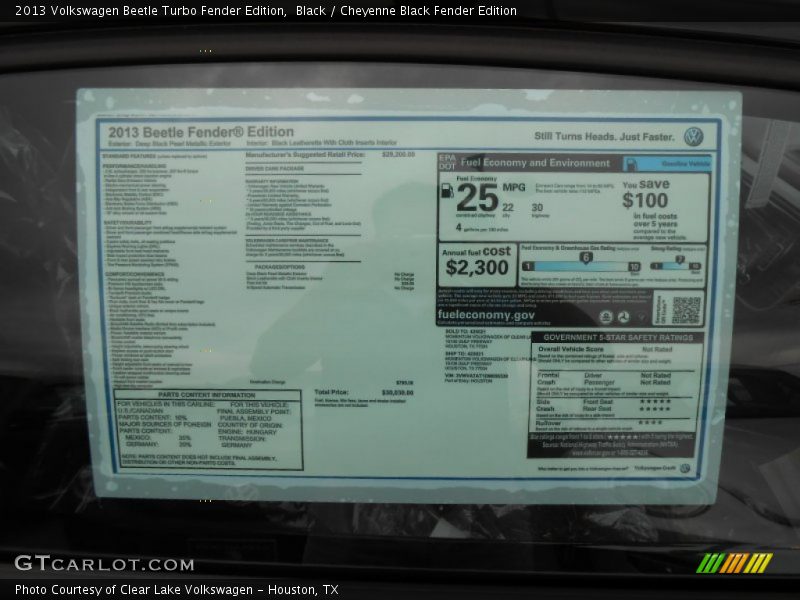  2013 Beetle Turbo Fender Edition Steering Wheel