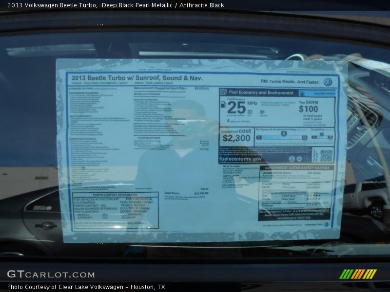 Deep Black Pearl Metallic / Anthracite Black 2013 Volkswagen Beetle Turbo
