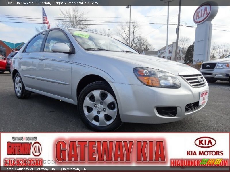 Bright Silver Metallic / Gray 2009 Kia Spectra EX Sedan
