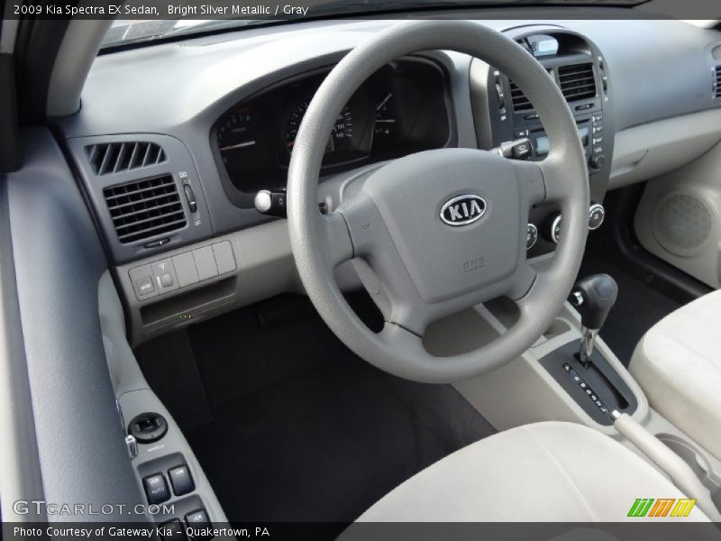 Bright Silver Metallic / Gray 2009 Kia Spectra EX Sedan