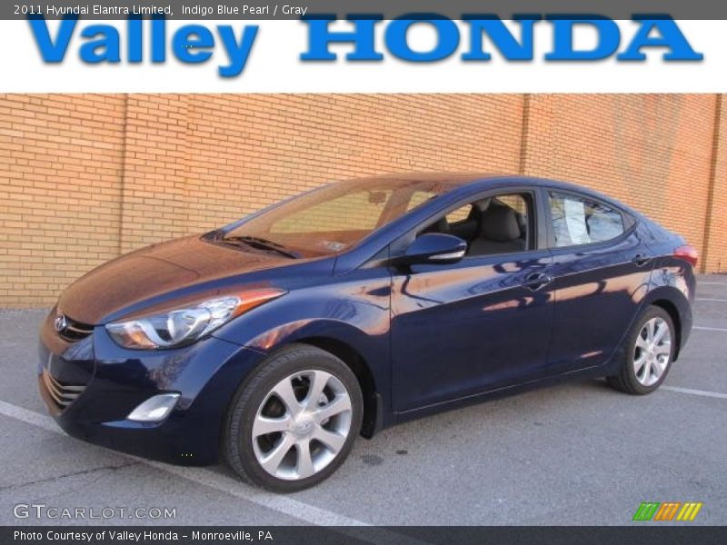 Indigo Blue Pearl / Gray 2011 Hyundai Elantra Limited
