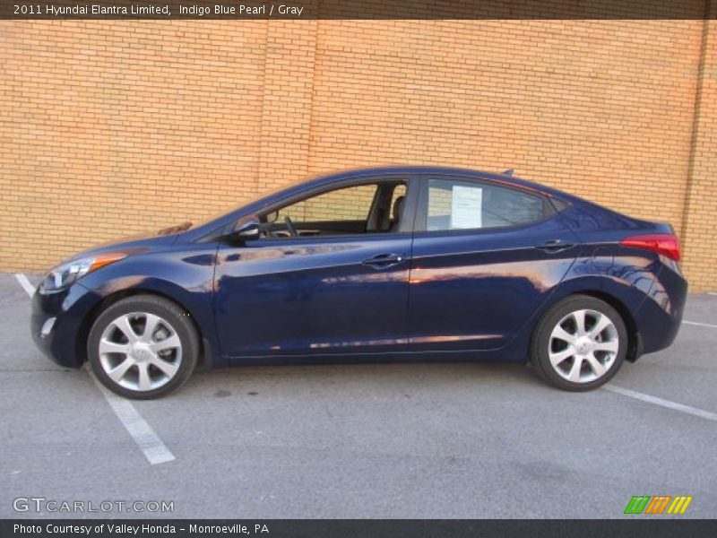 Indigo Blue Pearl / Gray 2011 Hyundai Elantra Limited