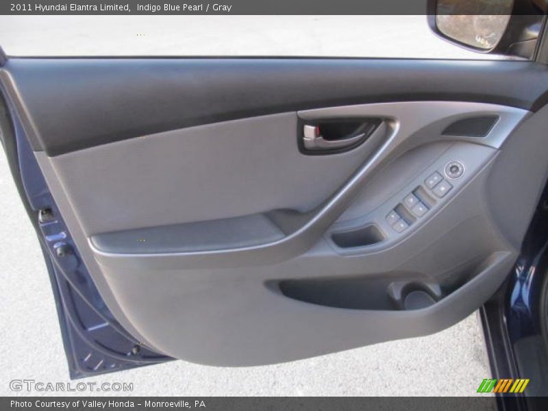 Indigo Blue Pearl / Gray 2011 Hyundai Elantra Limited
