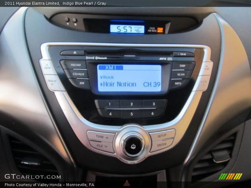 Indigo Blue Pearl / Gray 2011 Hyundai Elantra Limited