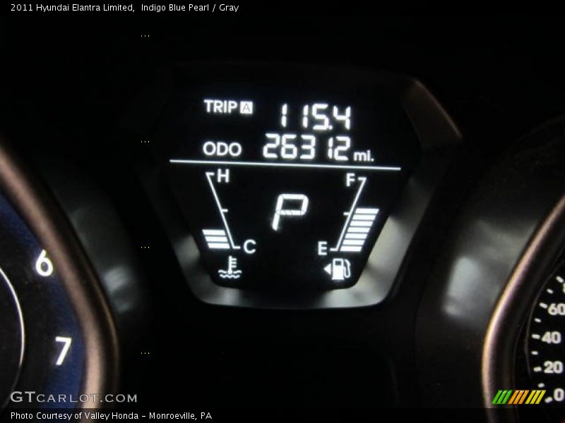 Indigo Blue Pearl / Gray 2011 Hyundai Elantra Limited
